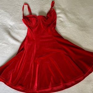 American Apparel Red Velvet Dress